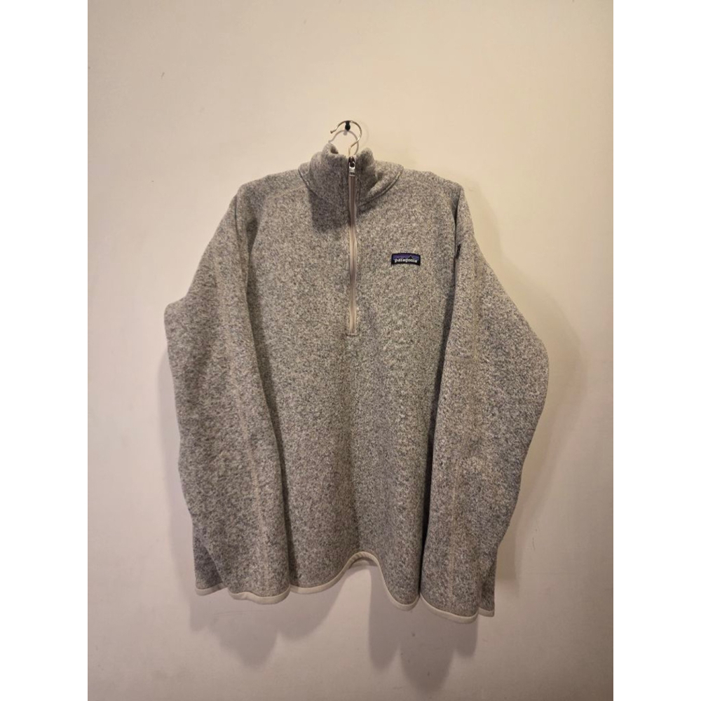Men's Patagonia Gray Beige Quarter-Zip Sweater XXL